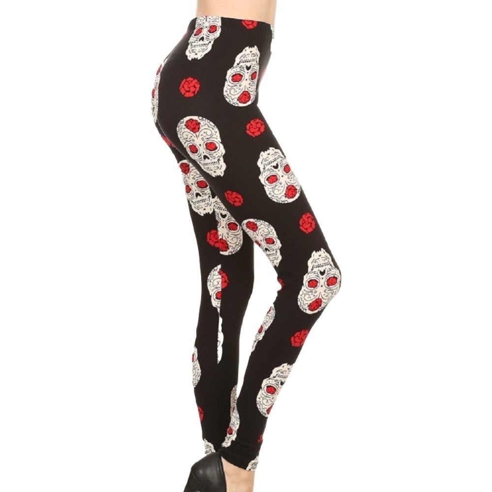 Sugar Skulls Ultra Soft Leggings Skulls & Roses